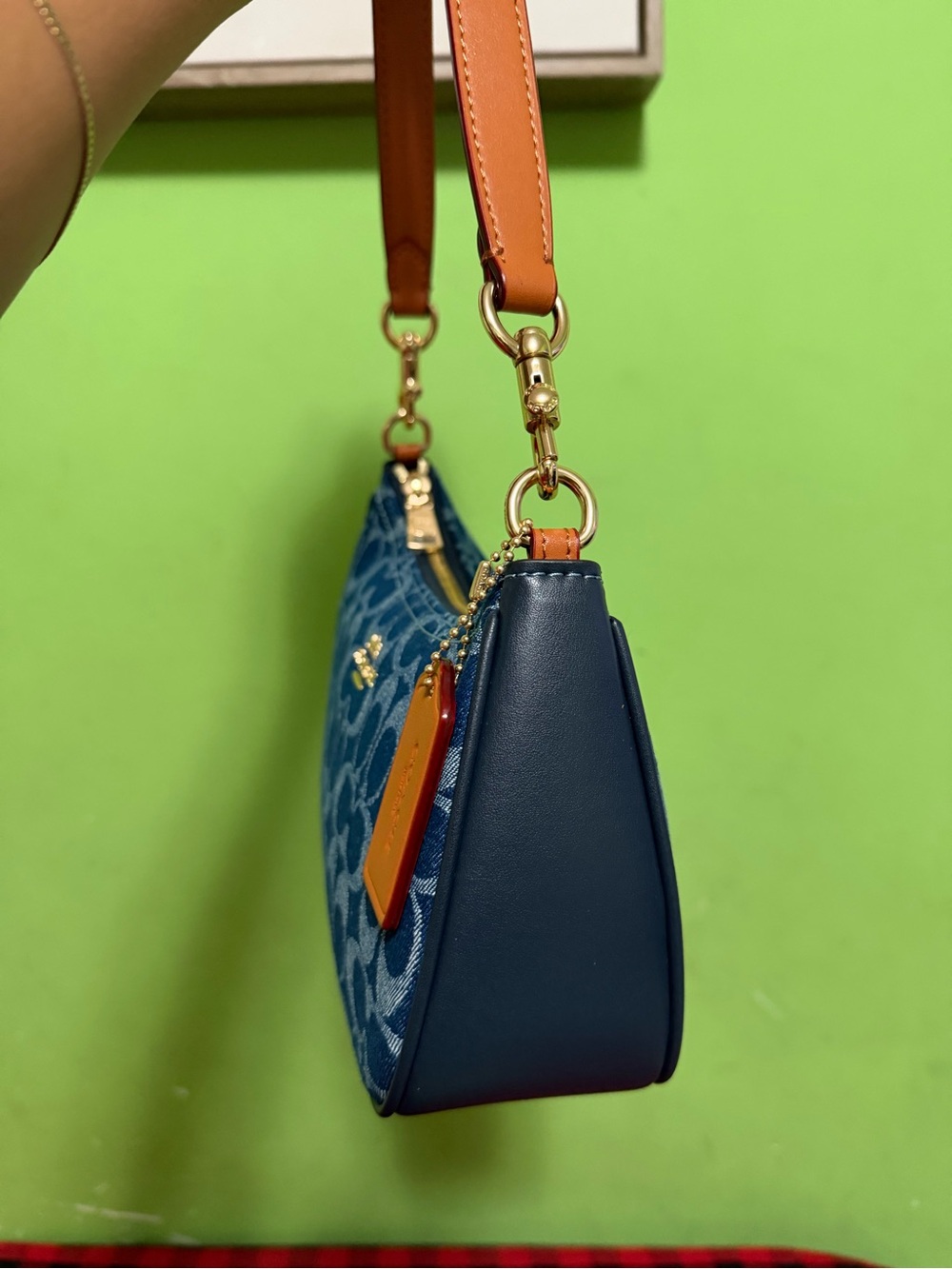 Coach Denim Signature Jacquard Shoulder Bag with Strap - Picture 3 of 8